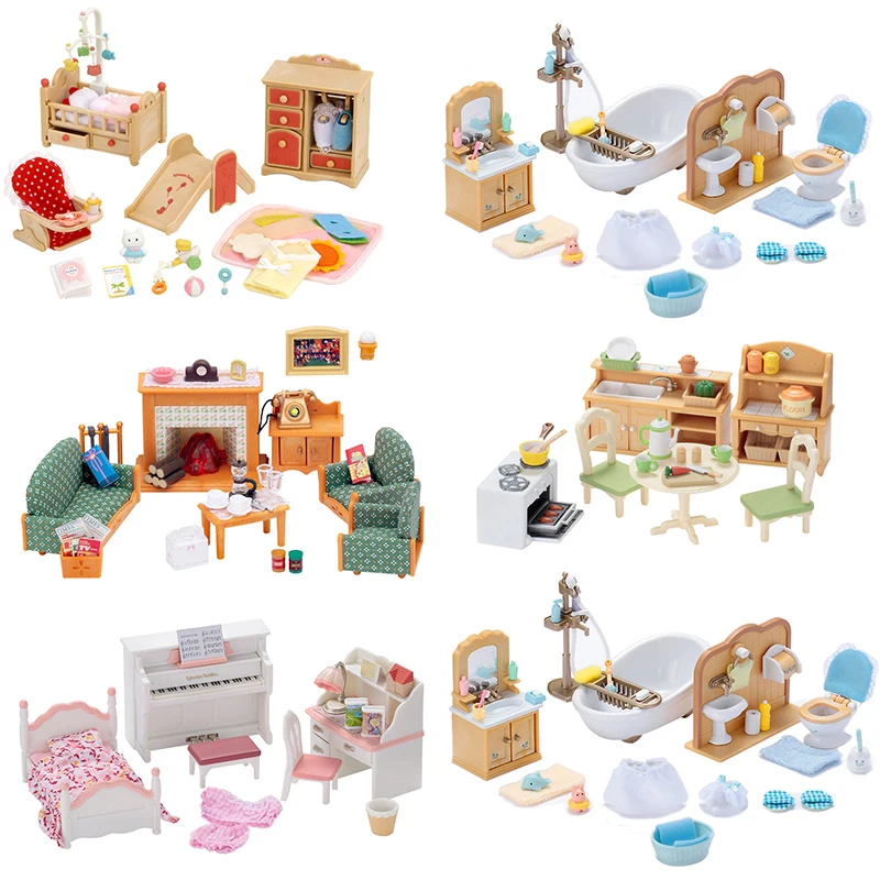 Sylvanian Families кукольный домик мебель игровой набор аксессуары сад/спальня/гостиная/ванная комната/кухня без рисунка Запечатанный