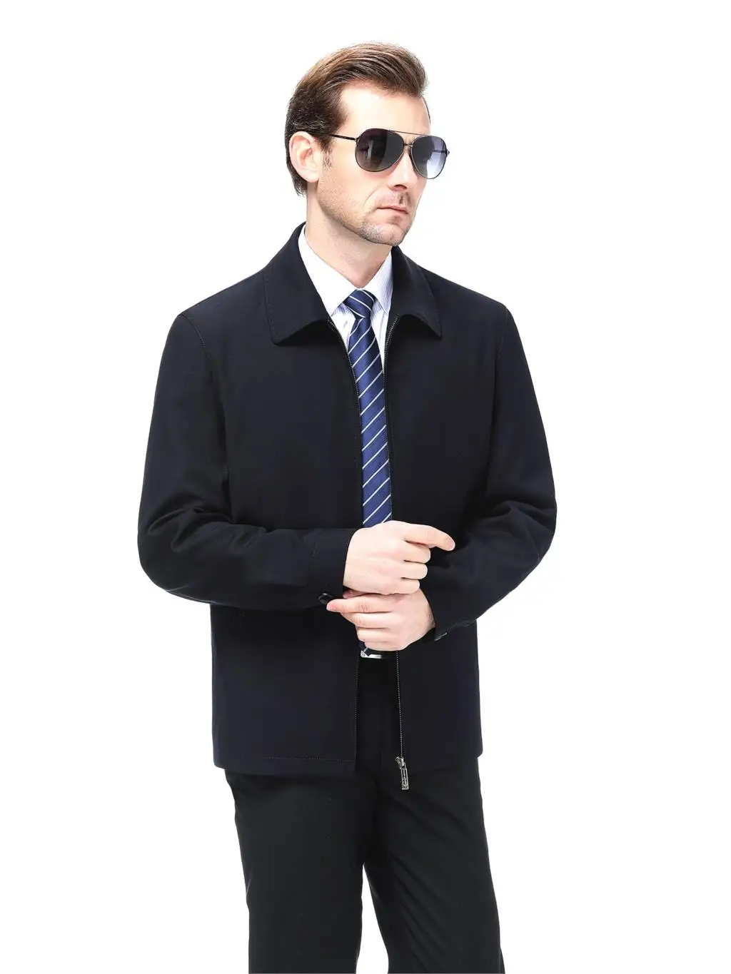 Высококачественная куртка среднего возраста Мужская ветровка размера плюс