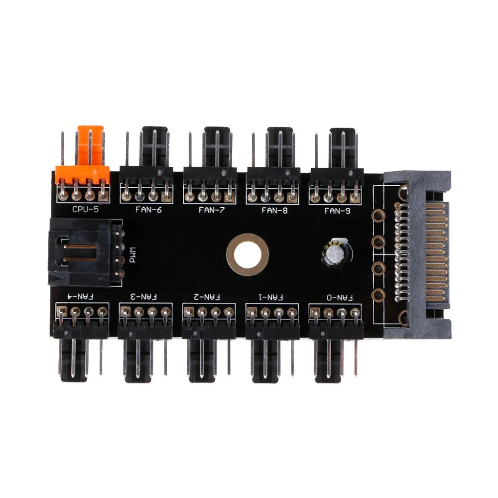 SATA 1 10 Way PWM охлаждающая док станция 12 В 4 контактный разъем питания PCB адаптер для