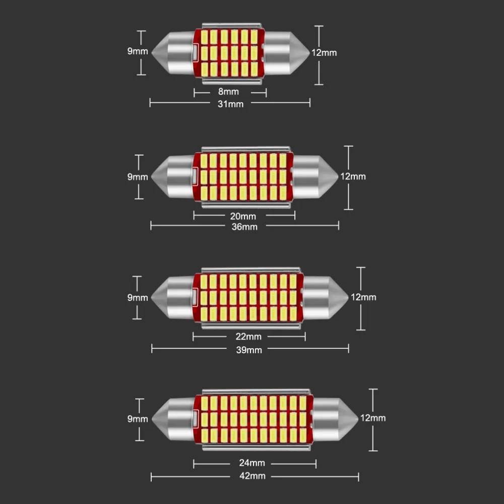 2 шт. C5W LED C10W 31 мм 36 39 42 гирлянда светодиодная CANBUS автомобильная лампа для Inteiror