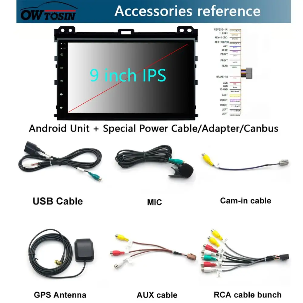 " ips Android 9,0 8 ядерный 4 Гб ram+ 64 ГБ rom автомобильный DVD радио gps для Toyota Land Cruiser Prado LC 120 2002-2010 DSP CarPlay Parrot BT
