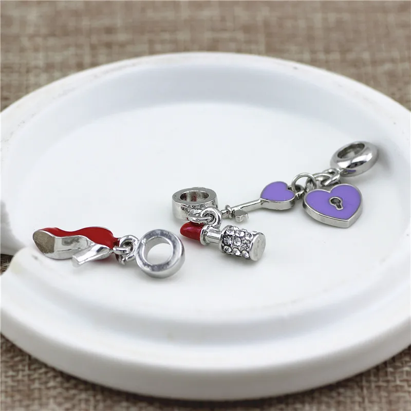 3 стиля губная помада/Высокий каблук/Очаровательные бусины с замком подходят к