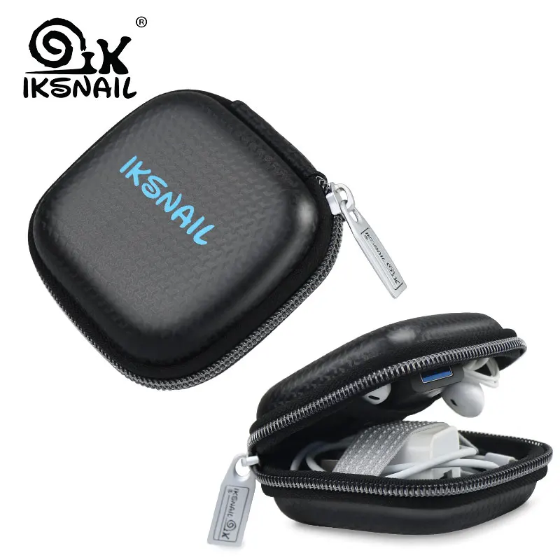 IKSNAIL Earphones Case Hard Headphone Bag For Apple Airpods Case Earpods Ear Pads Wireless Bluetooth Earphone Cables Accessories