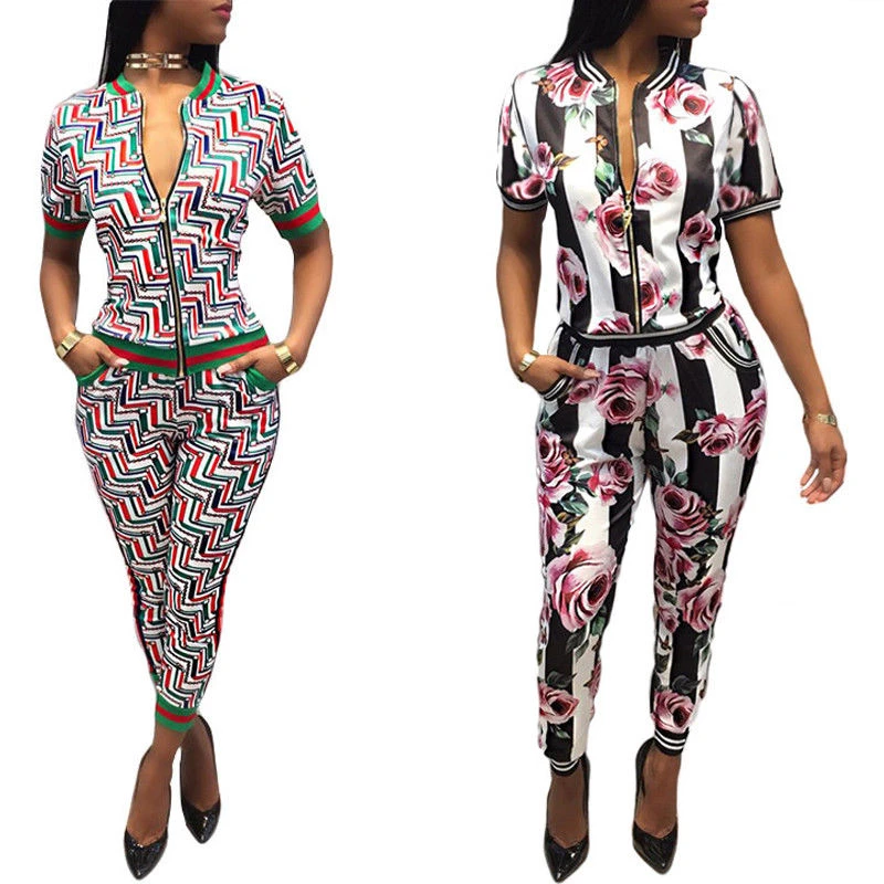 Женский Осенний комбинезон из 2 предметов с цветочным принтом толстовка