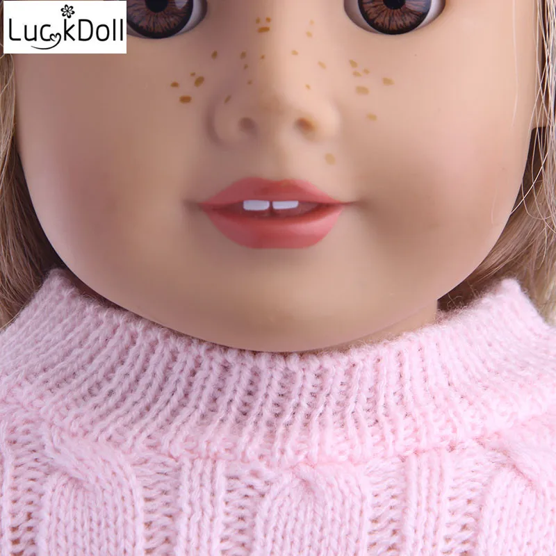 LUCKDOLL шляпа ручной работы+ шарф+ платье подходит 18 дюймов Американский 43cmBabyDoll одежда аксессуары, игрушки для девочек, поколение, подарок на день рождения
