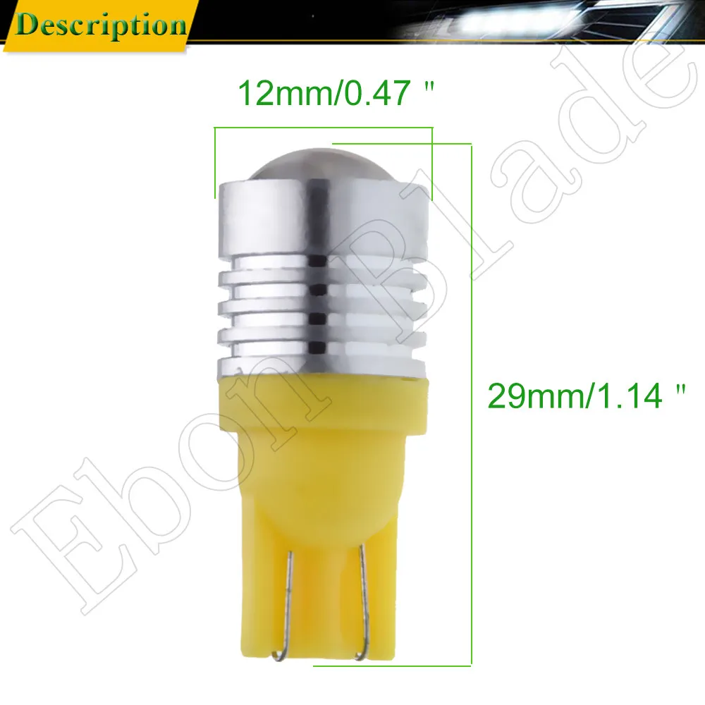 2X T10 194 168 W5W 5W5 LED Bulb COB 3W Car Interior Light Coche Voiture Auto Accessories White Yellow Amber Red Lamp Styling 12V |