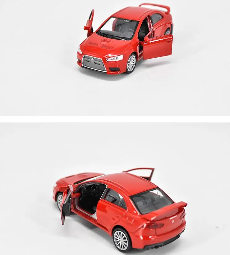 Игрушечные машинки Mitsubishi lancer EVO металлические модельные игрушки из сплава с высокой имитацией литья под