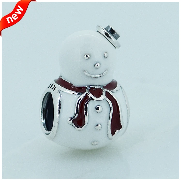 

Подходят для браслетов Pandora счастливый снеговик серебряные бусины новые оригинальные подлинные серебряные подвески фл12093