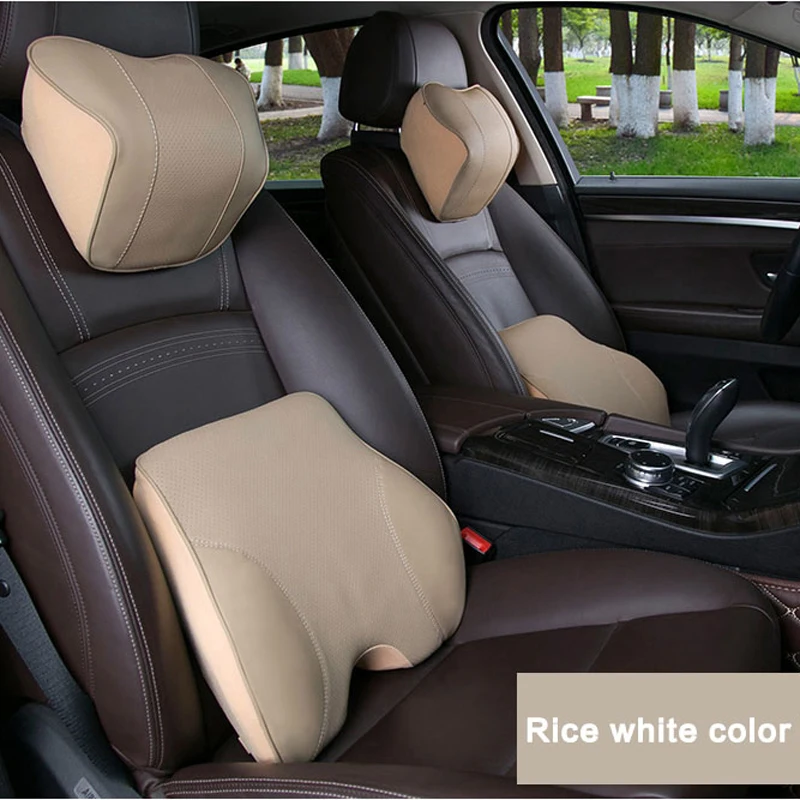 

For Audi TT 8n8J MK123 Auto Memory Foam Car Genuine Leather Neck Pillow Head Car Headrest Pillow Car Styling interior decoration