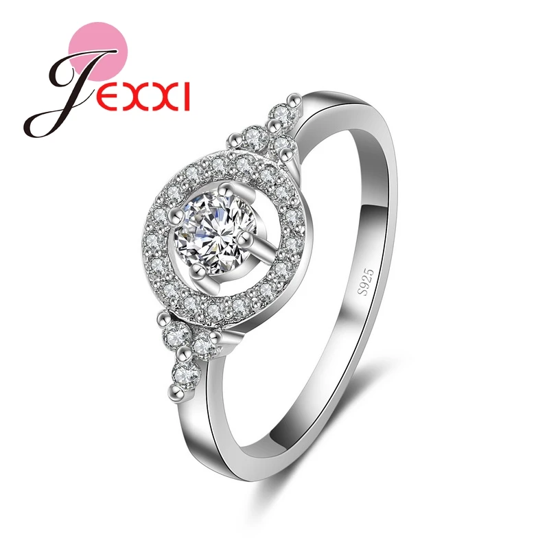 

Элегантные Очаровательные ювелирные украшения, 925 пробы, серебряные Свадебные обручальные кольца, женские вечерние кольца с фианитами и кр...