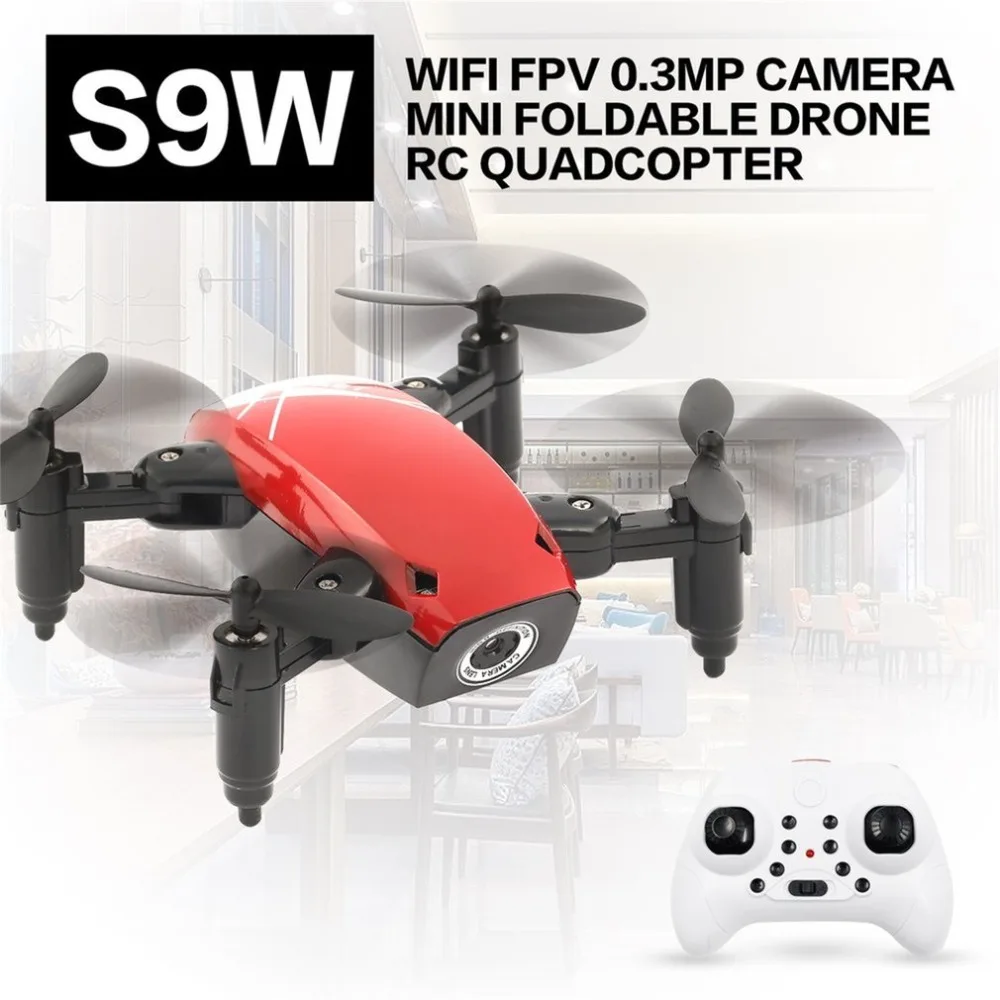 S9/S9W(камера) Drone2.4G мини складной Дрон 360 градусов флип один ключ возврат Безголовый режим H/L скорость SwitchRC Квадрокоптер со светом