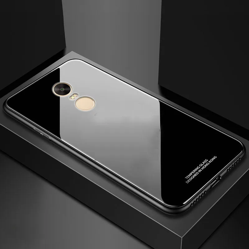 Yuetuo Оригинальный Роскошный Жесткий стеклянный зеркальный чехол для xiaomi redmi note 4 4x