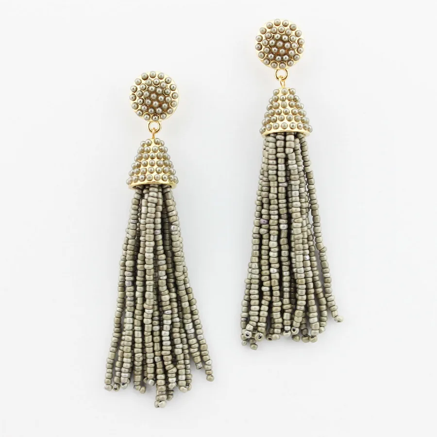 14 цветов на выбор, богемные длинные серьги с кисточками из бисера для женщин, мода, дизайнерские бохо серьги-подвески, ювелирные изделия