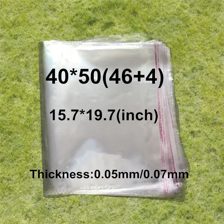 

100X(15,7 "* 19,7") прозрачный пластиковый Opp самоклеящийся пакет с перезаряжаемым множеством размеров в наличии мешки для одежды