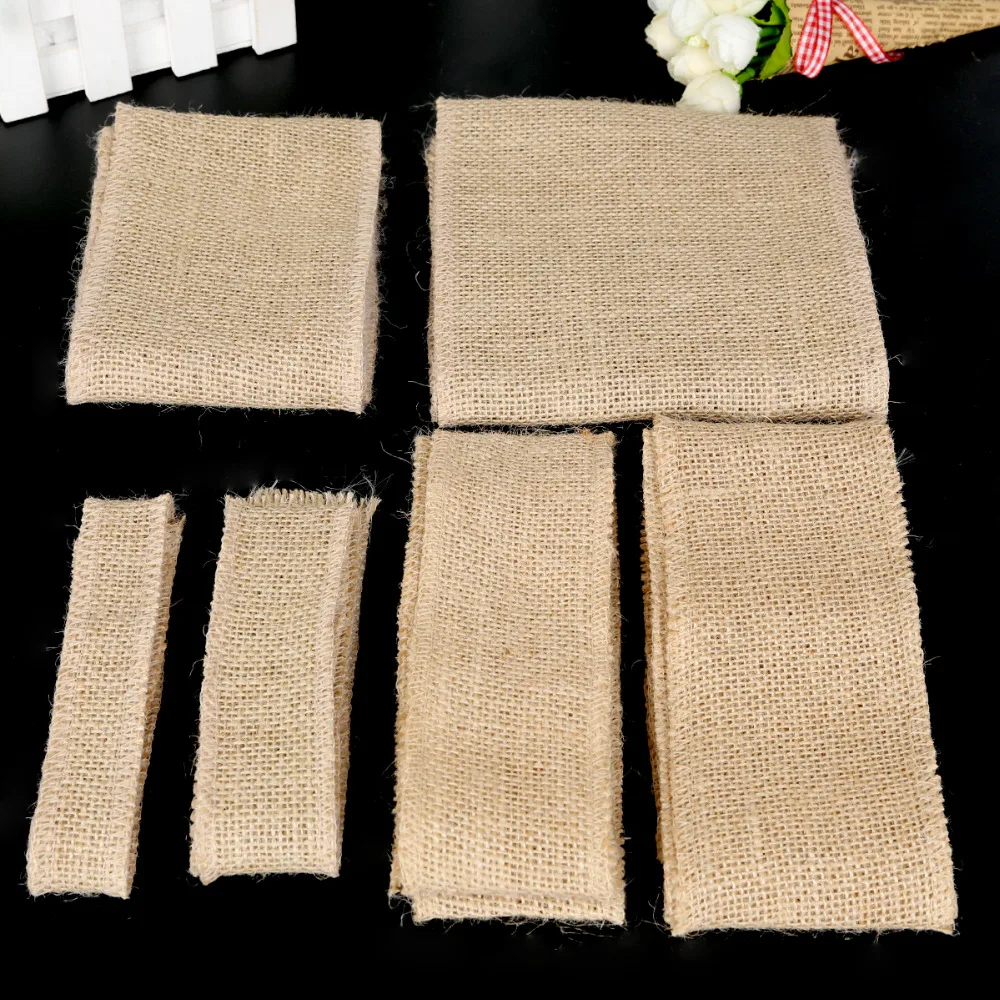 2,5 см/4 см/6 см/8 см/10 см/15 см ширина 5 м натуральный джут Hessian Мешковина лента для DIY Свадебная вечеринка повязка на стул винтажное украшение дома