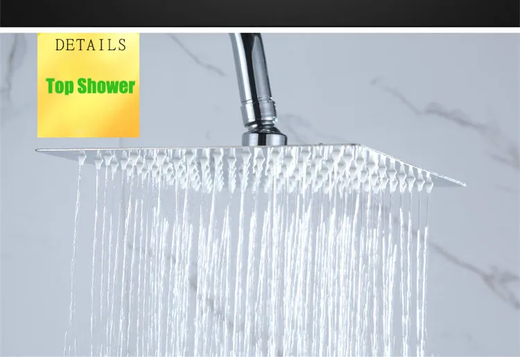 Senducs Square Rainfall Bathroom Shower Set Luxury Brass System Polished Chrome Bath | Обустройство дома