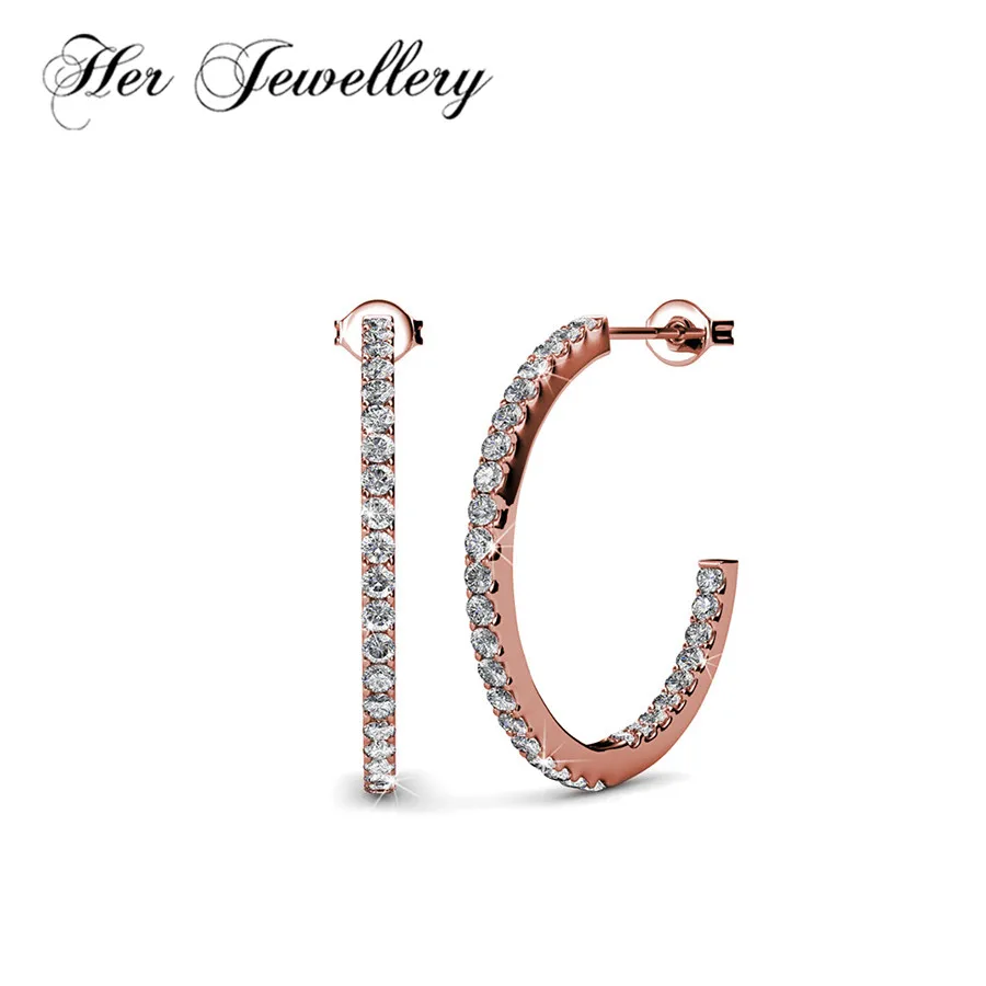 Ее ювелирные изделия Двойные серьги C для женщин модные из кристаллов Swarovski с