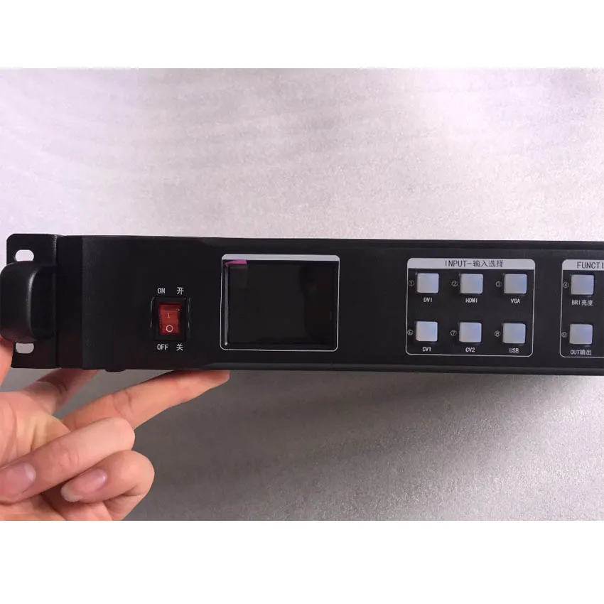 

LED video wall controller,KYSATR KS600 LED video processor scaler 1920*1200 Support 2 sending cards DVI VGA HDMI, Nova and Linsn