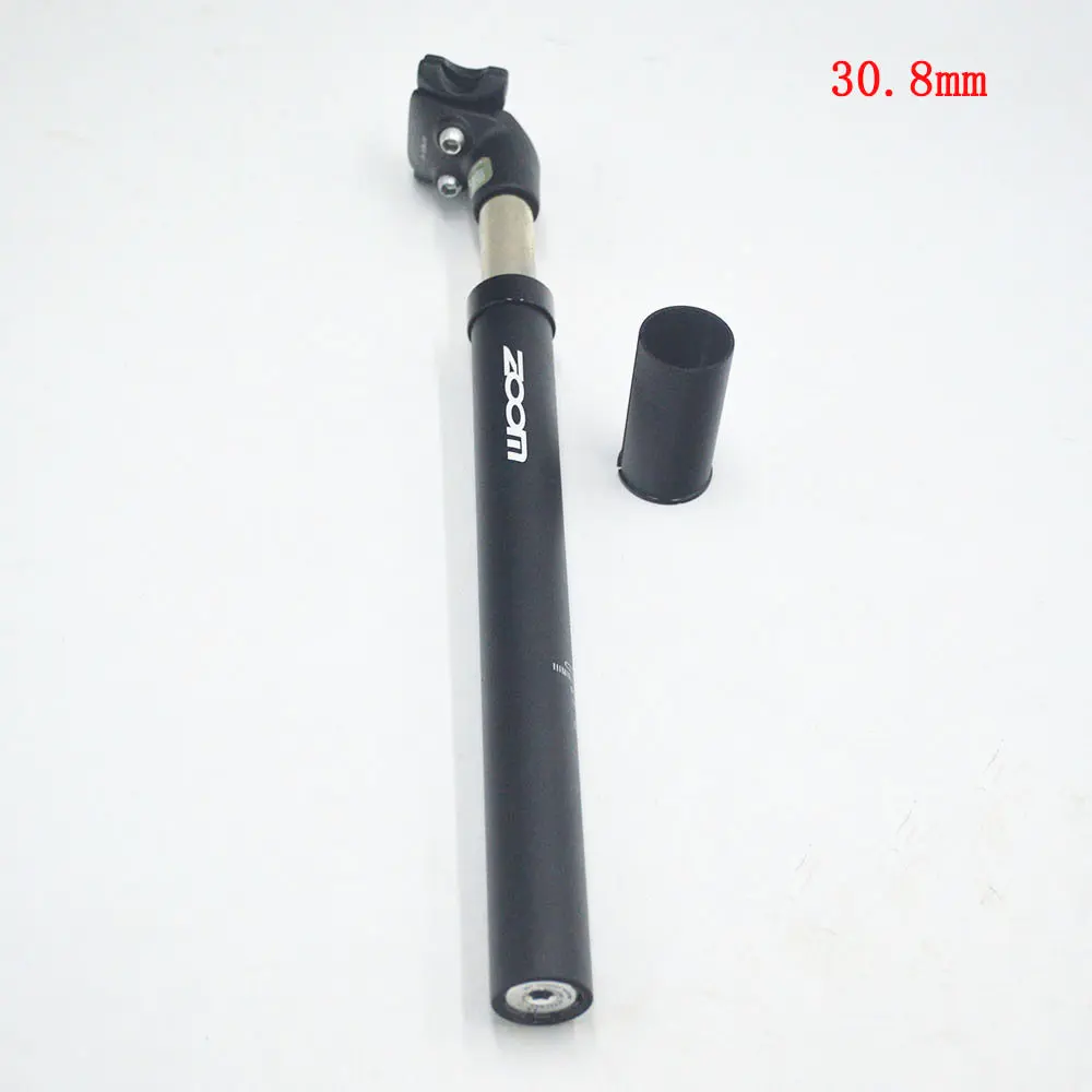black 30.8mm Зум Подседельный штырь шоссейный велосипед горный велосипед амортизатор демпфирования подвеска 27,2/28,6/30,4/30,8/31,6X350 мм Подседельный штырь MTB - Цвет: black 30.8mm