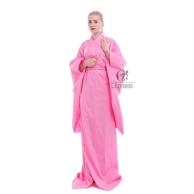 ROLECOS 2016 высокое качество кимоно женские розовые длинные платья с длинным рукавом