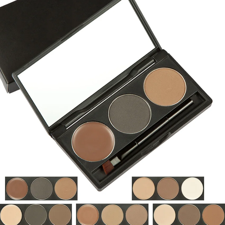 Eyebrow Powder 3 Colors Eye brow Palette Waterproof Smudge Proof With a mirror brush | Красота и здоровье