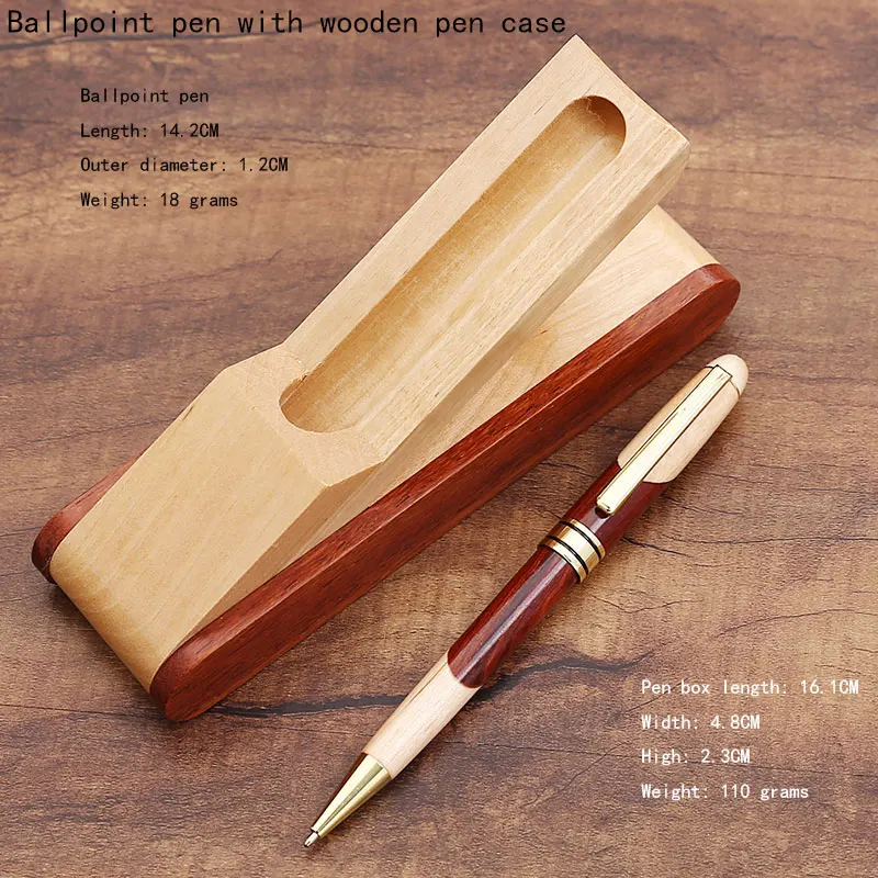 With pen case Деревянная ручка, деревянная офисная подарочная ручка в деловом стиле, офисные канцелярские принадлежности для школьников, инструмент для письма, деревянная ручка, модная Ретро Ручка для встречи - Цвет: With pen case