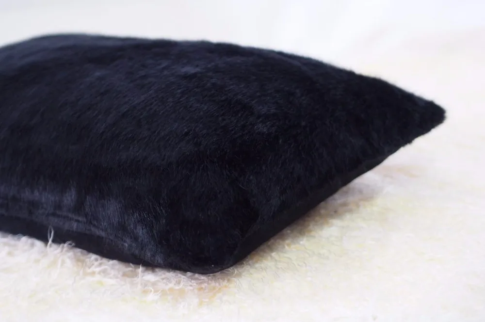 Funfurlala наволочка для подушки черный плюш однотонный мех роскошная спальни