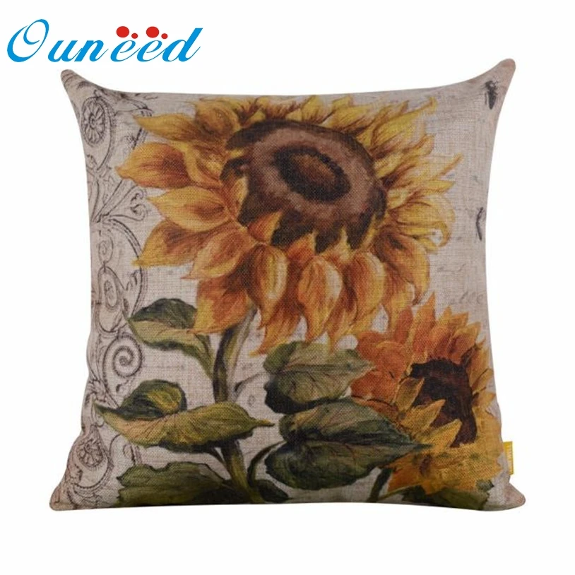 Ouneed наволочка для подушки винтажные наволочки подушек в виде подсолнуха