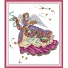 NKF Фиолетовый Ангел штампованный вышивка крестиком узоры DIY комплекты для рукоделия вышивки наборы крестиком для домашнего декора