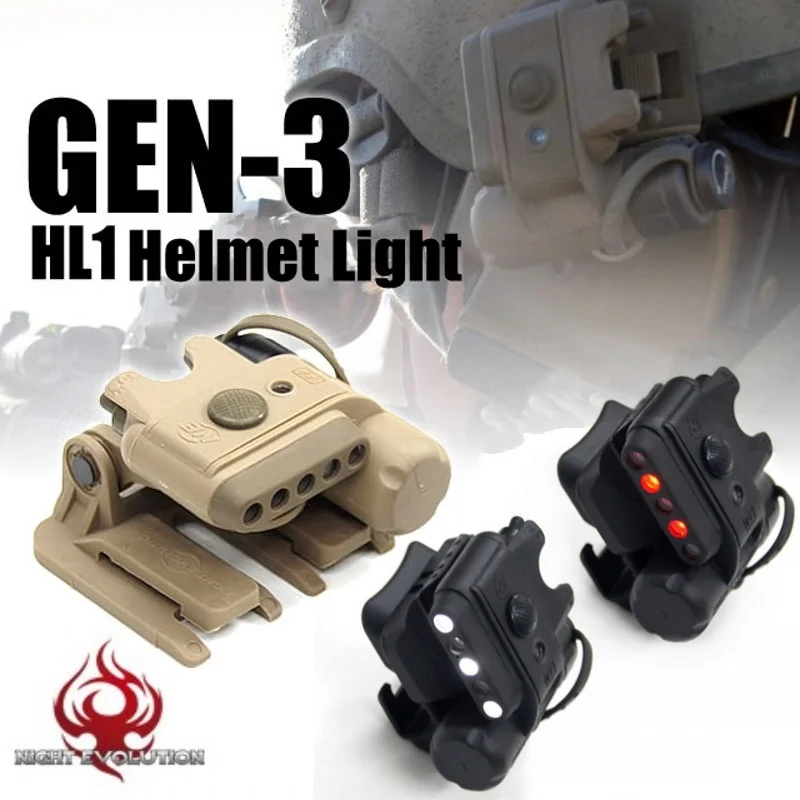Ночник Evolution страйкбол Gen3 HL1 шлем светильник белый красный ИК Led тактический