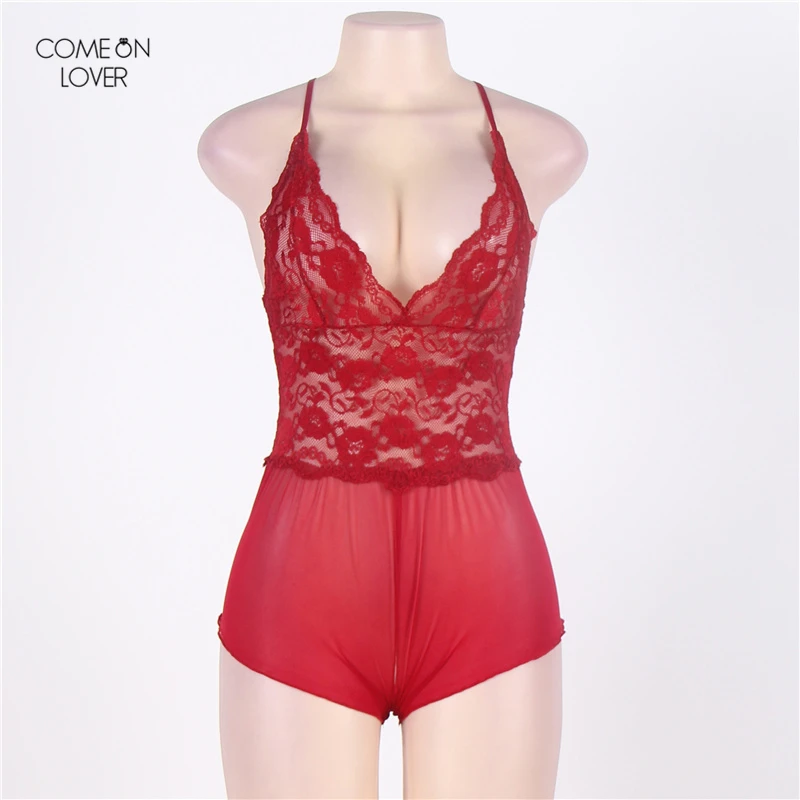 Comeonlover Crotchless Lace Women Rompers Combinaison Femme Enteritos Mujer Verano RT70334 Plus Size Monos Cortos De Sexy | Женская