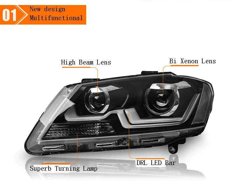 Ownsun орлиные глаза светодиодный проектор Объектив фары для VW Lavida 2013