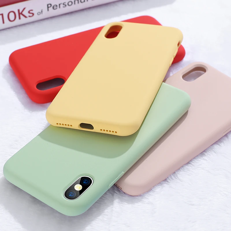 Простой однотонный силиконовый чехол LOVECOM для телефона iPhone 11 Pro max XR XS Max 6 6s 7 8 Plus
