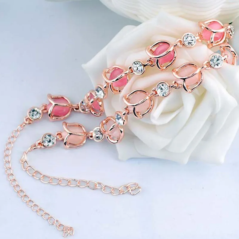 Романтический женский браслет ювелирные изделия Роза цветок в форме высокого