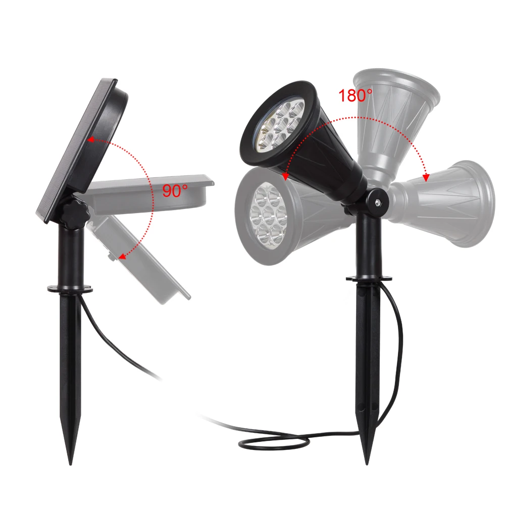 2 шт./упаковка Светодиодный точечный светильник светодиодный на солнечной