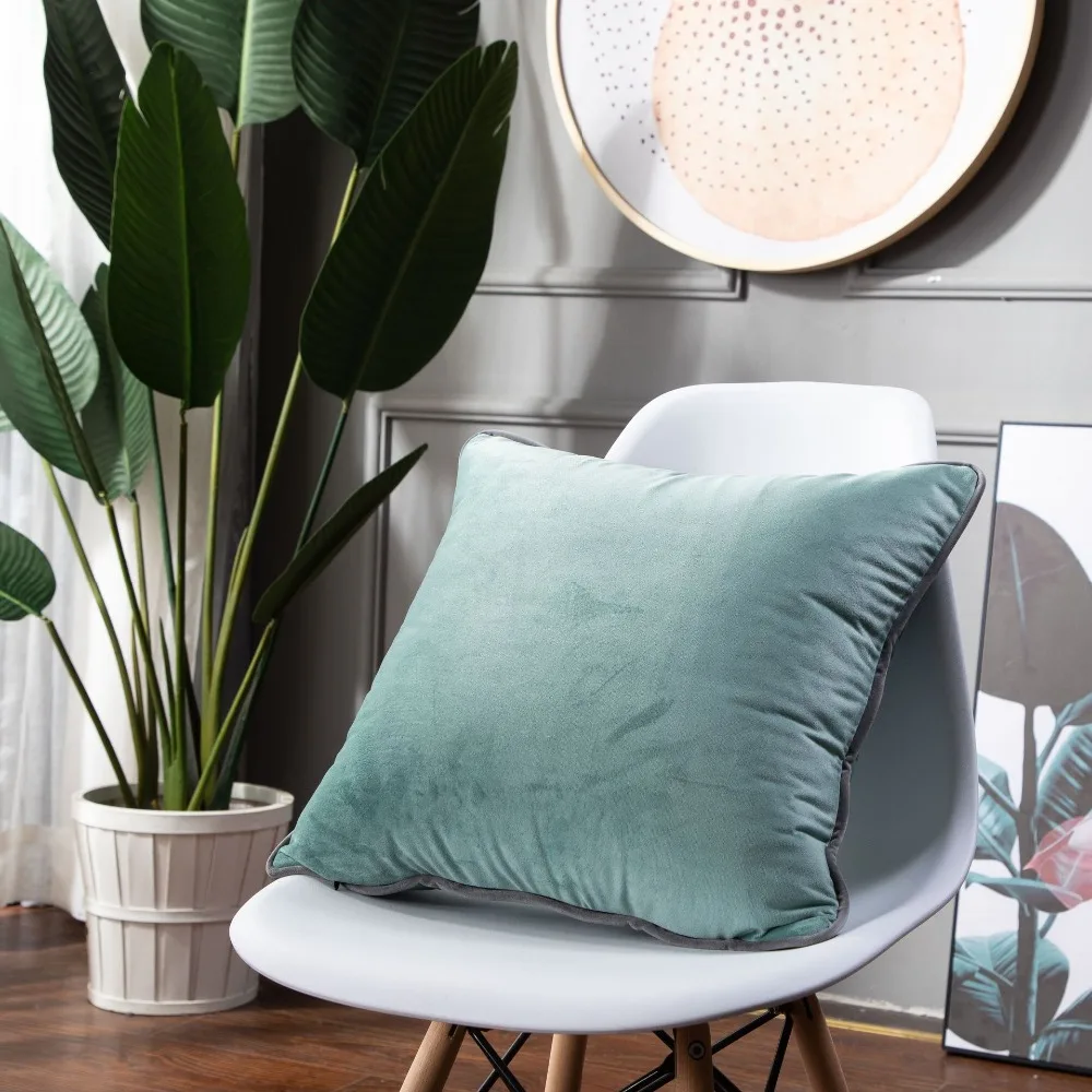 Роскошный Бархатный Чехол на подушку с кисточкой чехол светильник зеленый