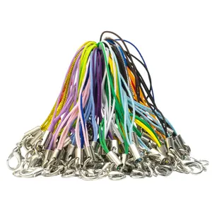 100 шт.лот, разноцветный нейлоновый брелок для ключей, с карабином