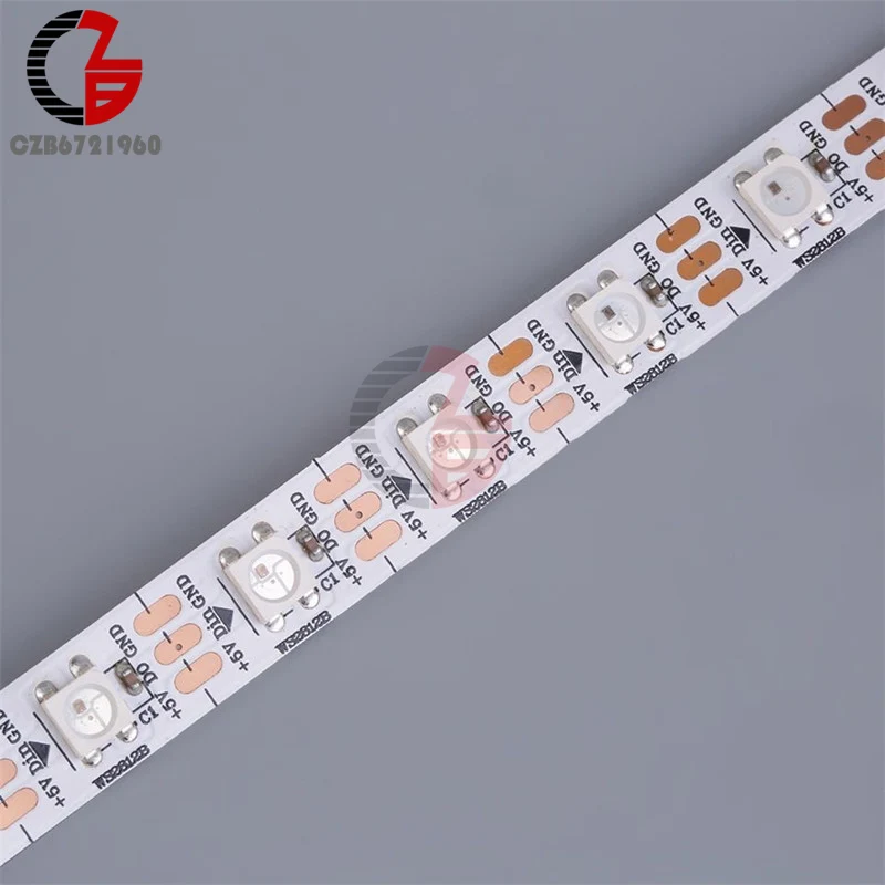 WS2812B RGB Светодиодная лента светильник 5 в 5050 адресная Диодная лента Ambi светильник для гирлянды ТВ ПОДСВЕТКА автомобиля Кухня аквариум