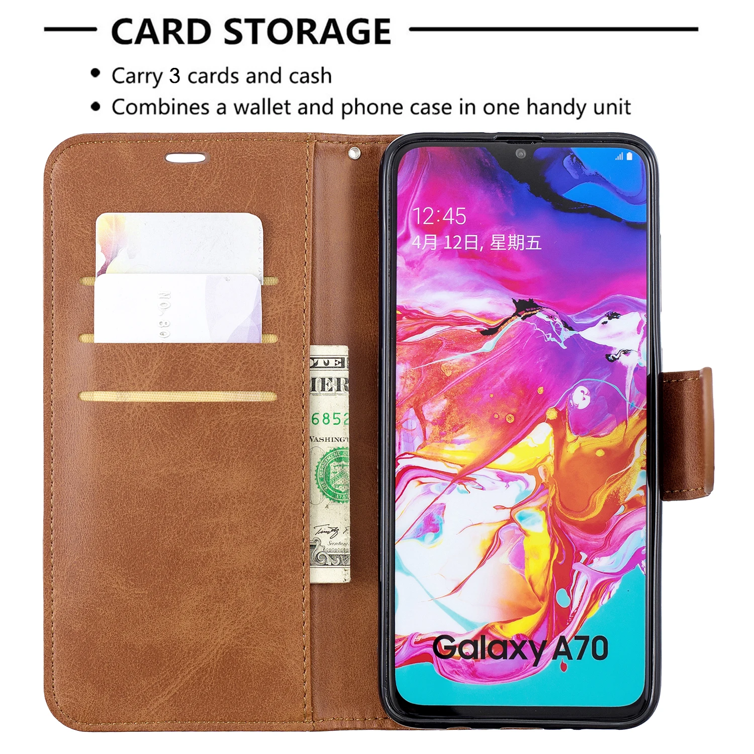 Роскошный чехол для телефона Samsung Galaxy A10 A20 A30 A40 A50 A70 кожаный флип кошелек A10E A20E