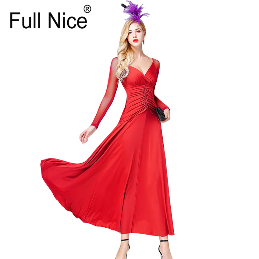 Сексуальное платье с V образным вырезом стандартное для бальных танцев