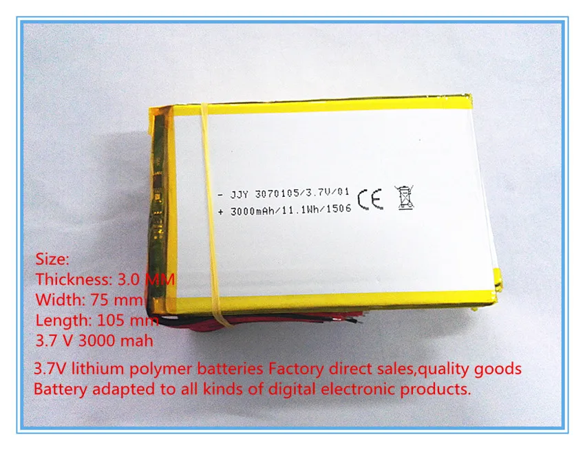 Полимерный аккумулятор для планшета 3,7 в, 3000 мАч, электромеханическая батарея zishu, аккумулятор для планшета 7 дюймов 30