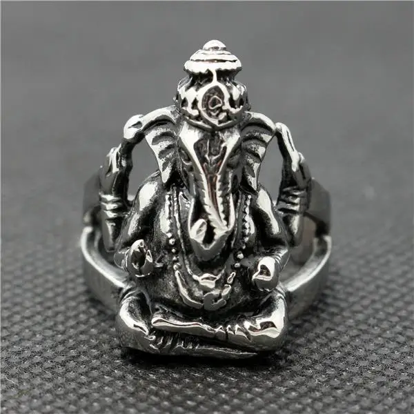 Кольцо Ganesha из нержавеющей стали 316L|ring silver wedding|silver split ringring weeding |