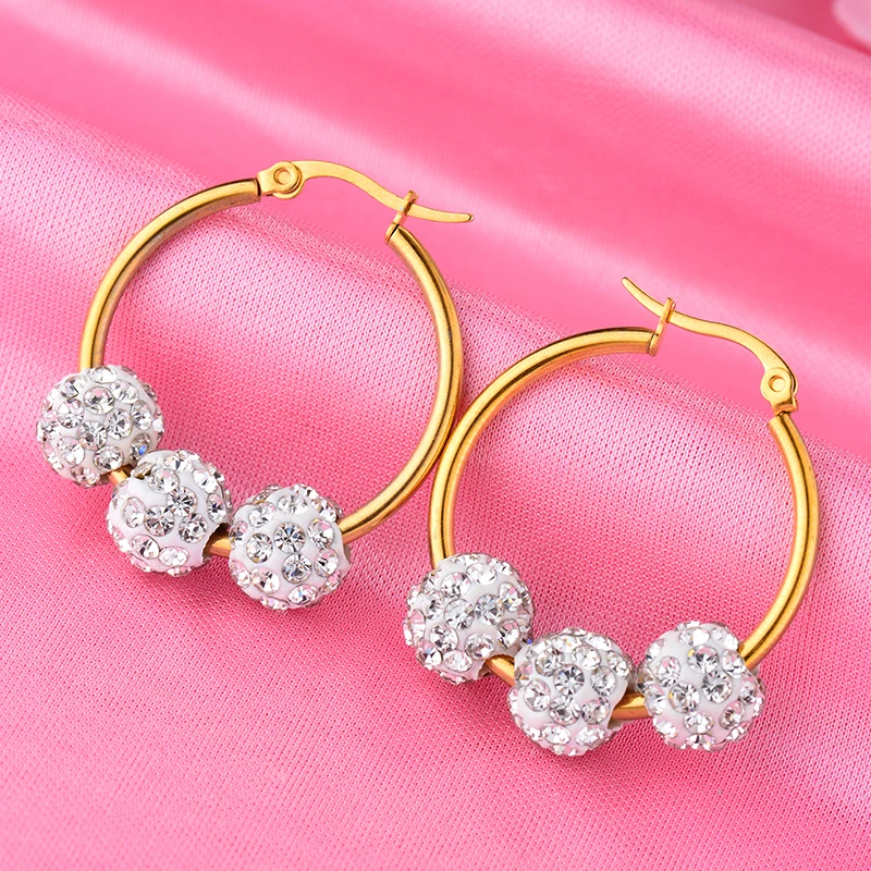 Baoyan/большие круглые серьги хорошего цвета из нержавеющей стали для женщин 29 мм