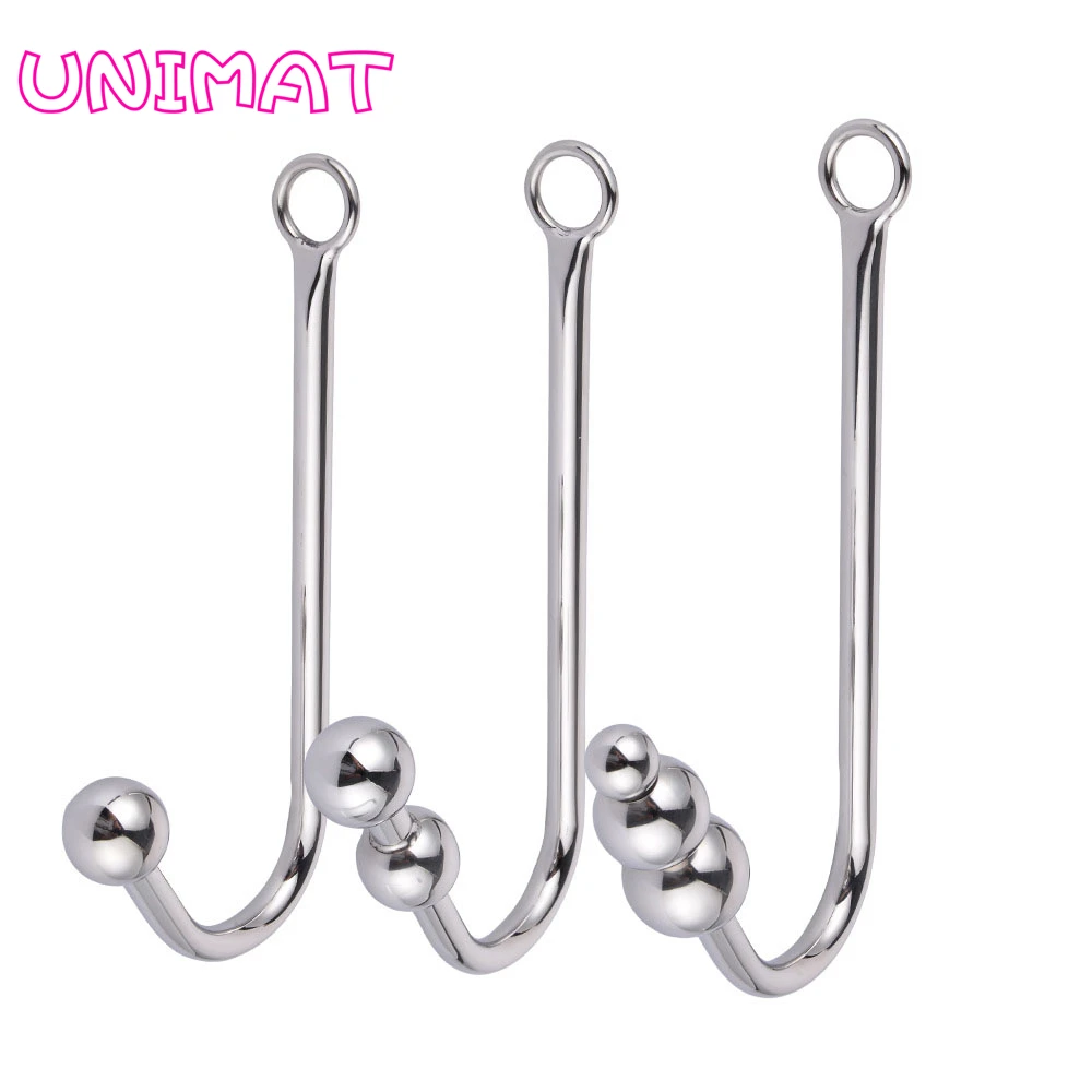 Нержавеющая сталь Анальный крюк с бусины отверстие металлическая Анальная