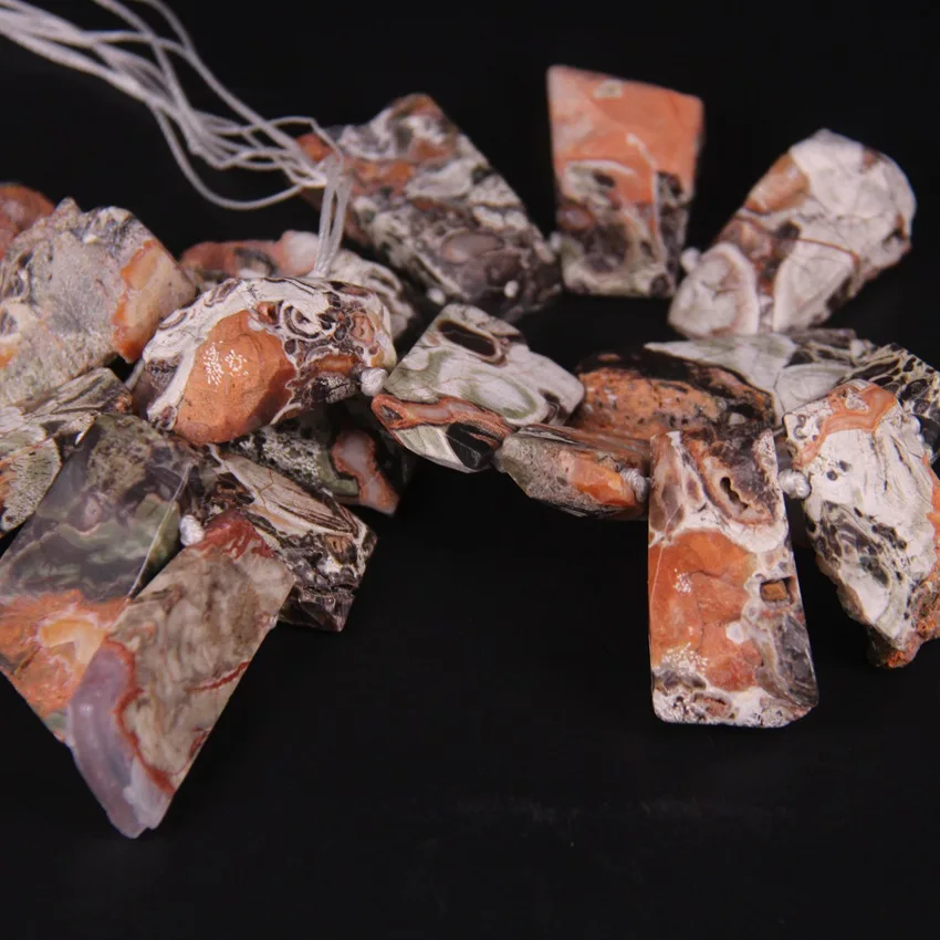 

15.5"/strand Top Drilled Raw Ocean Jaspers Faceted Slab Nugget Beads,Freeform Ocean Agates Stone Slice Pendants Jewelry Making