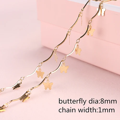 Butterfly design 2 м/лот,, металлическая медь, украшение, цепь, соединение для подвески-шарма, позолота, для Diy, серьги, браслет, браслет, ножной браслет, изготовление ювелирных изделий - Цвет: Butterfly design