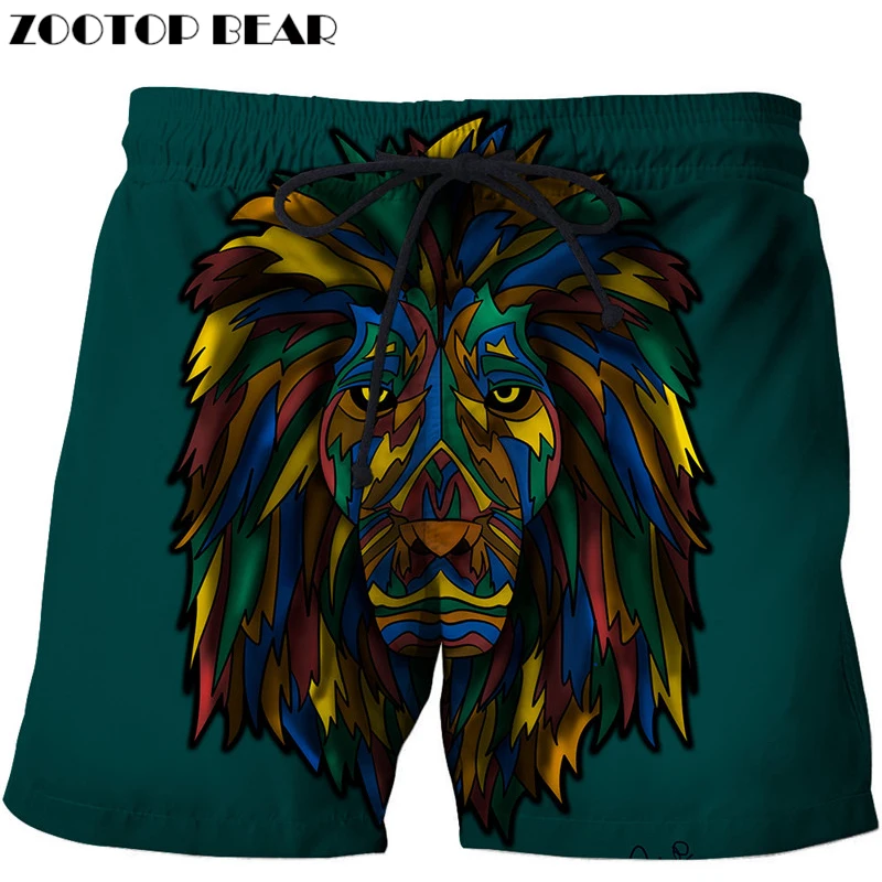 

Cartoon Lion Beach Shorts Men Pants Board Shorts Plage 3d Trouser Funny Swimwear Quick Shorts Harajuku DropShip ZOOTOP BEAR