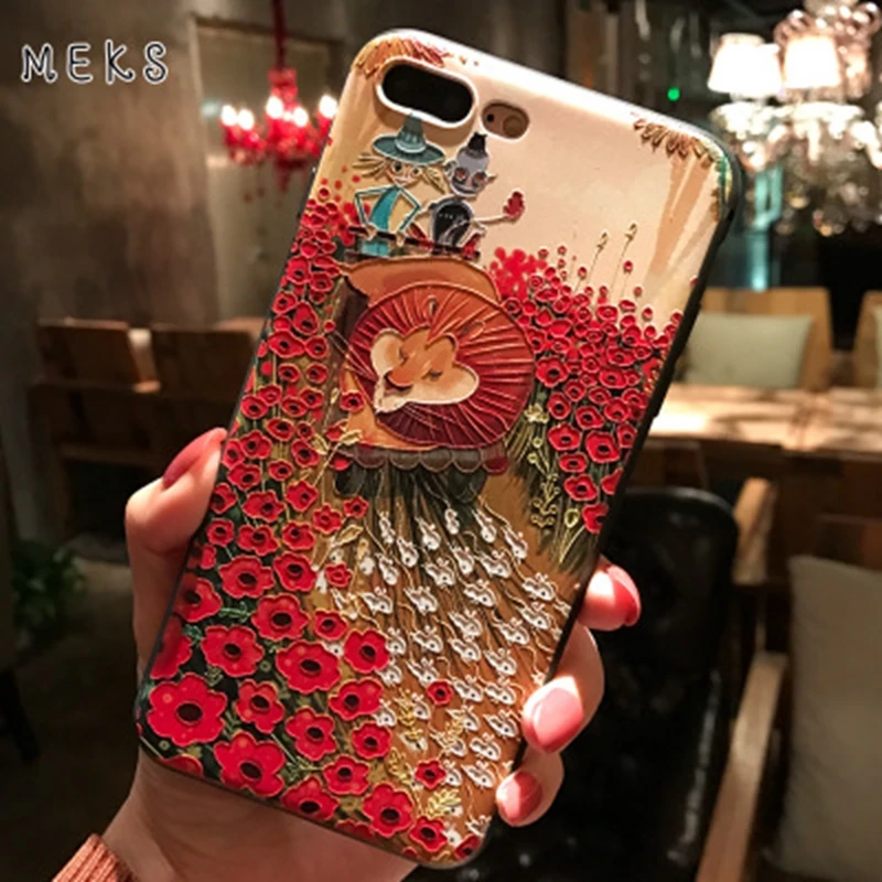 Аниме тисненый чехол с милым котом для iPhone 6 S plus 7 XS 8 эстетический матовый чучело