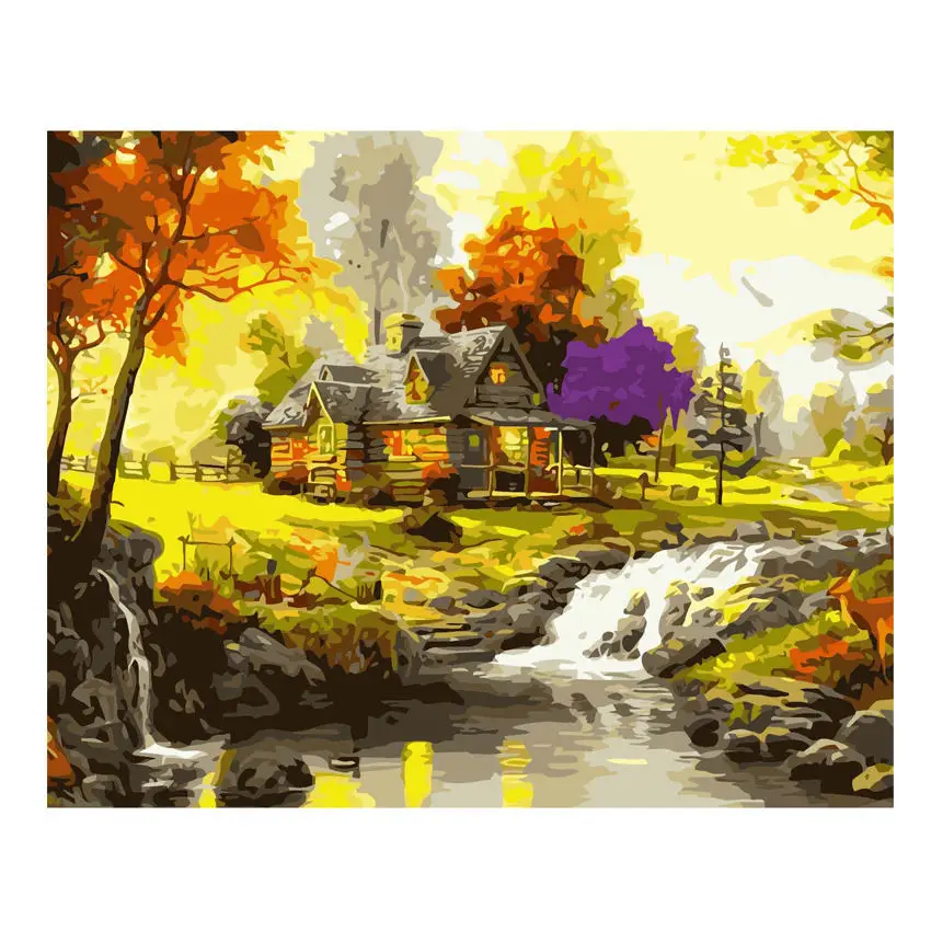 scenery painting 12 Rihe DIY картина по номерам проселочная дорога Картина& каллиграфия уникальный подарок для гостиной домашний Декор 16x20 дюймов - Цвет: scenery painting 12