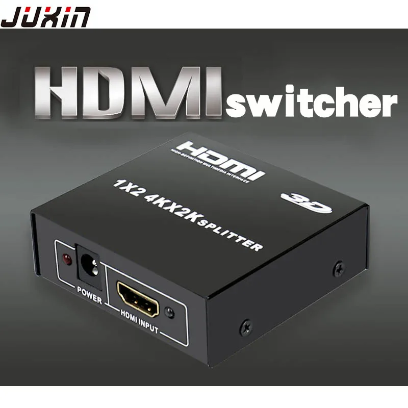 4K * 2K HDMI сплиттер Full Mini HD 1080p видео аудио переключатель 1*2 1 в 2 выход усилитель